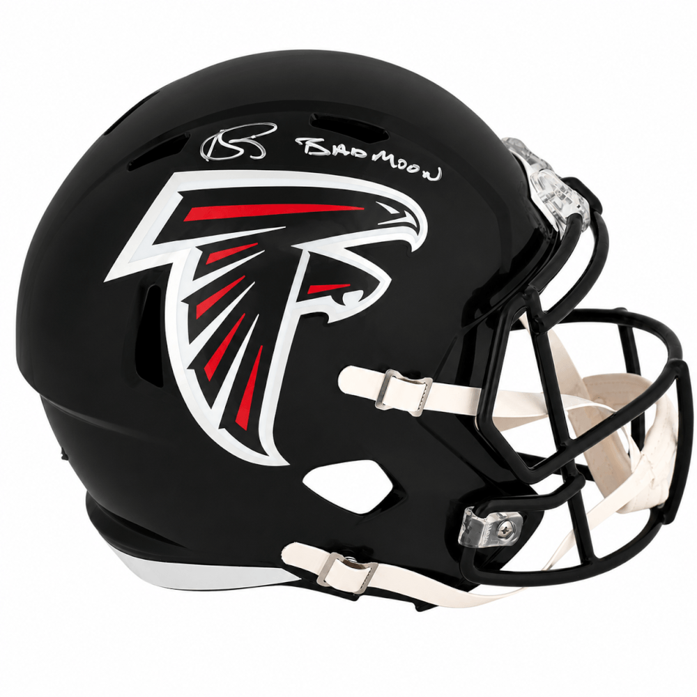 Andre Rison Signed Atlanta Falcons (2003-19 Style) T/B Riddell Full Size Speed Replica Helmet w/Bad Moon