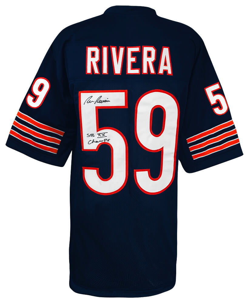 Ron Rivera Signed Navy Custom Football Jersey w/SB XX Champs