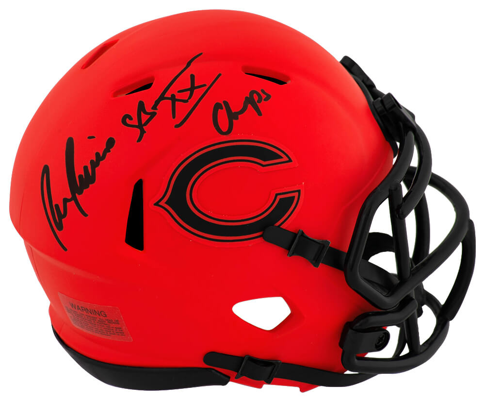 Ron Rivera Signed Chicago Bears RAVE Riddell Speed Mini Helmet w/SB XX Champs