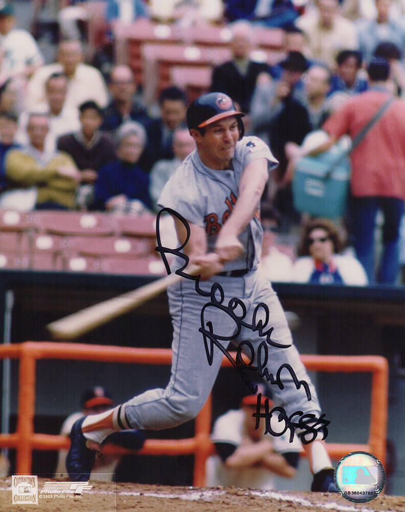 Brooks Robinson Signed Baltimore Orioles Batting 8x10 Photo w/HOF'83