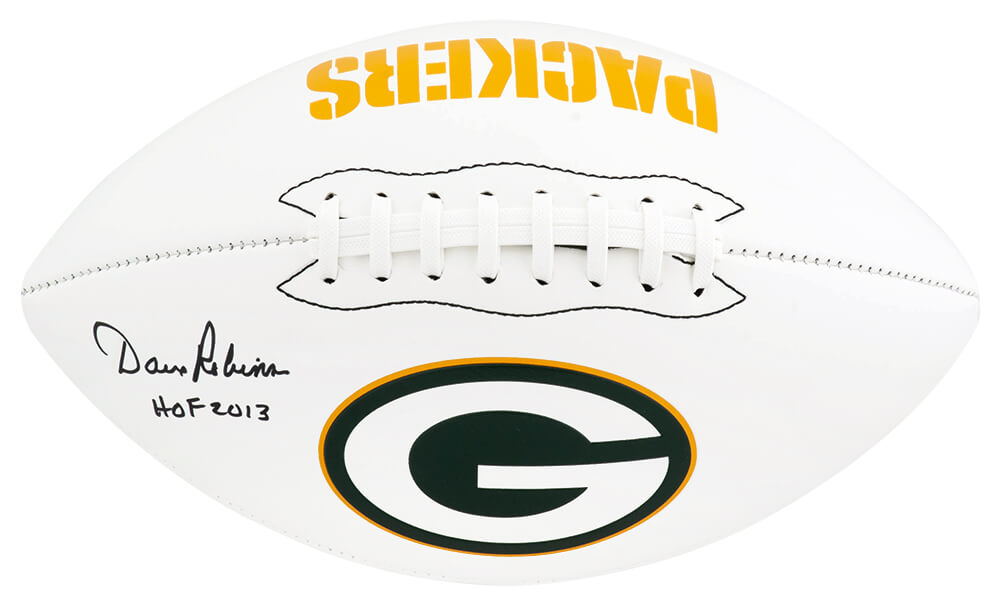 Dave Robinson Signed Green Bay Packers Franklin White Logo Football w/HOF 2013