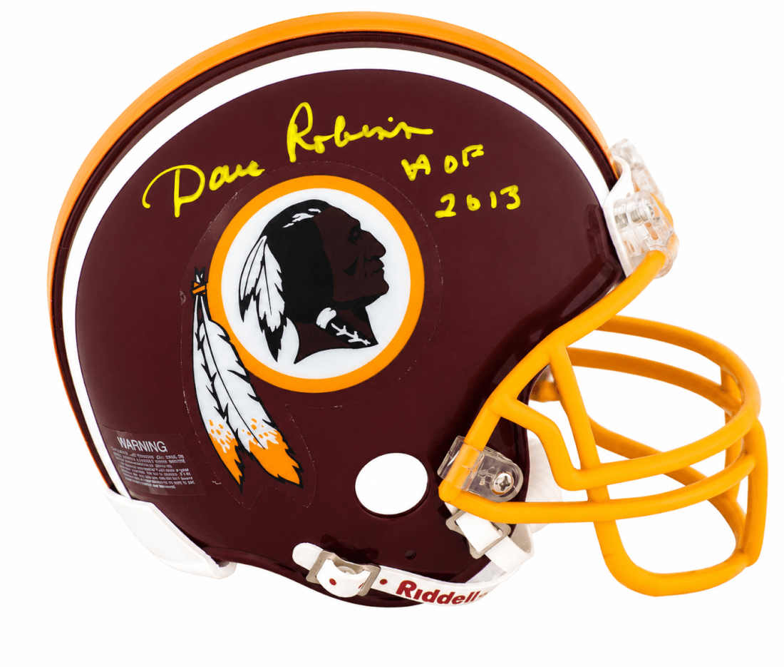 Dave Robinson Signed Washington Throwback Riddell (VSR4) Mini Helmet w/HOF 2013