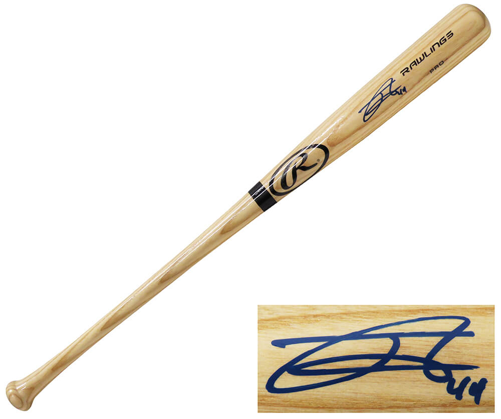 Julio Rodriguez Signed Rawlings Pro Black Ring Baseball Bat (JSA)