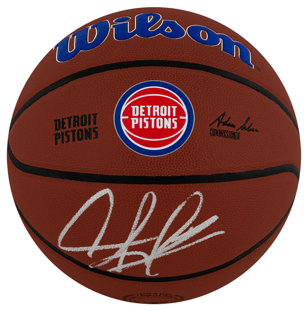 Dennis Rodman Signed Detroit Pistons Logo Wilson Alliance NBA Basketball