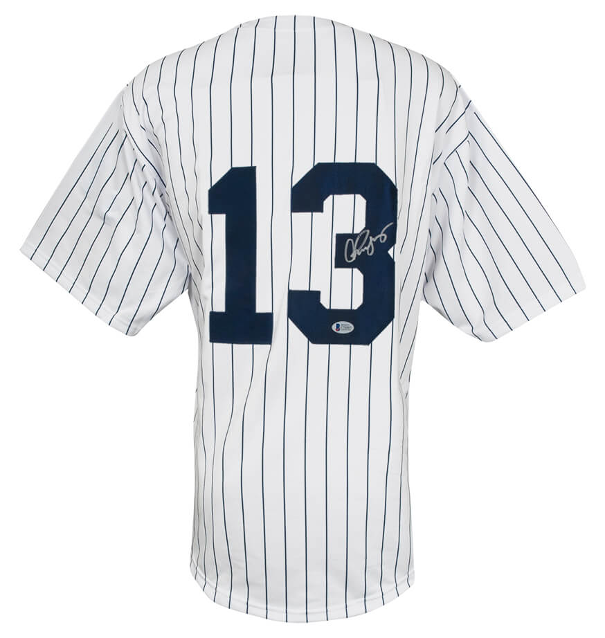 Alex Rodriguez Signed White Pinstripe Custom Baseball Jersey - (Beckett)