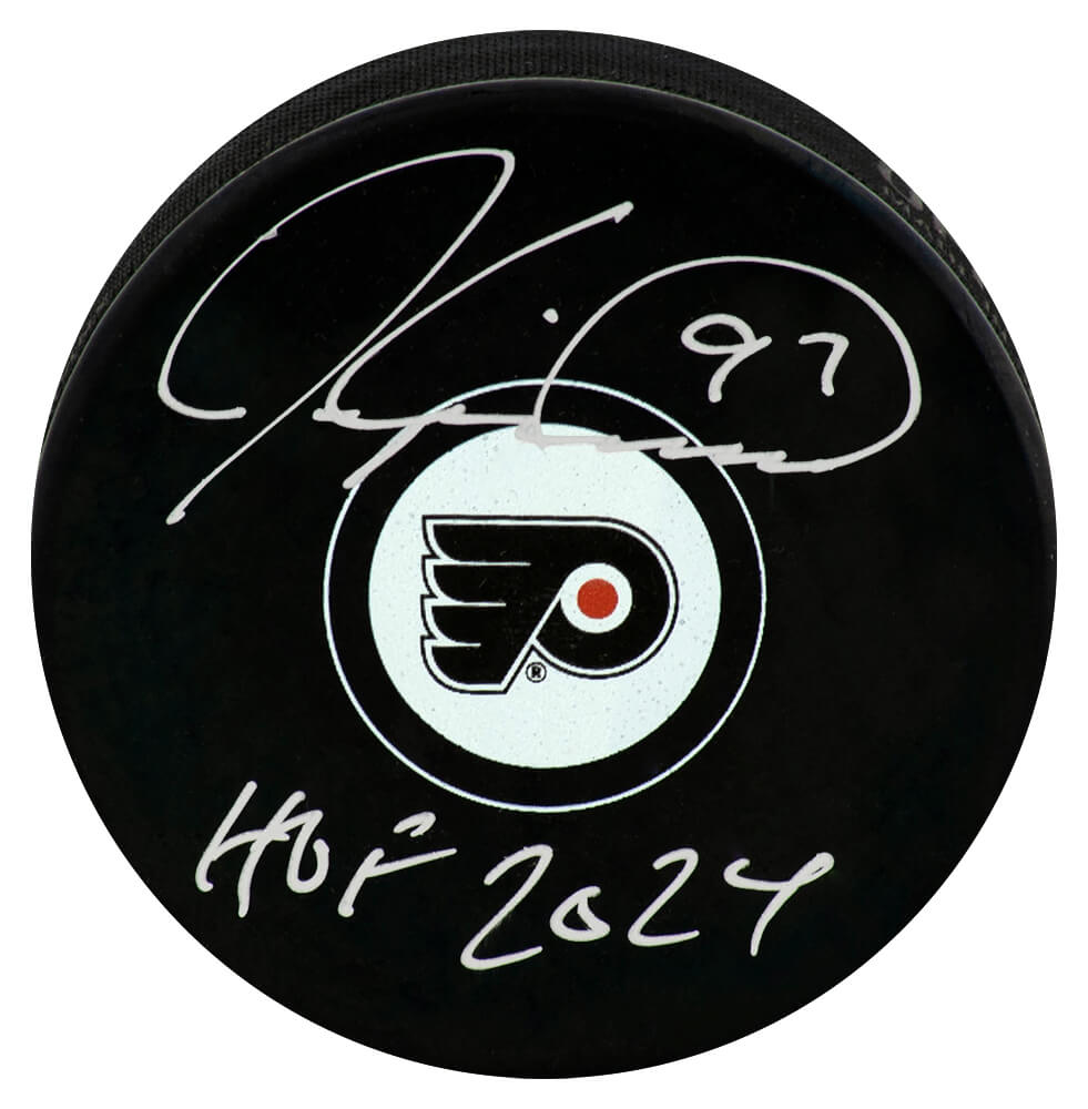 Jeremy Roenick Signed Philadelphia Flyers Logo Hockey Puck w/HOF 2024
