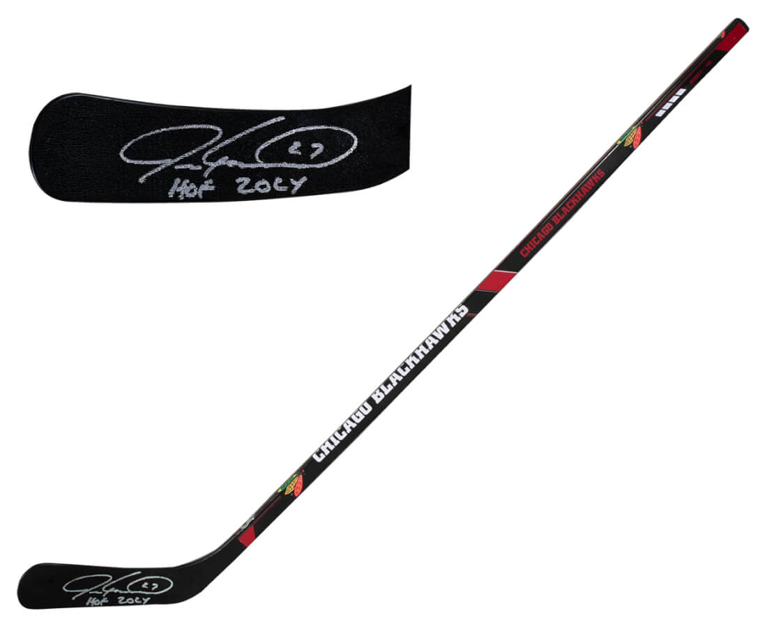 Jeremy Roenick Signed Chicago Blackhawks Logo 48-Inch Franklin Full Size Hockey Stick w/HOF 2024