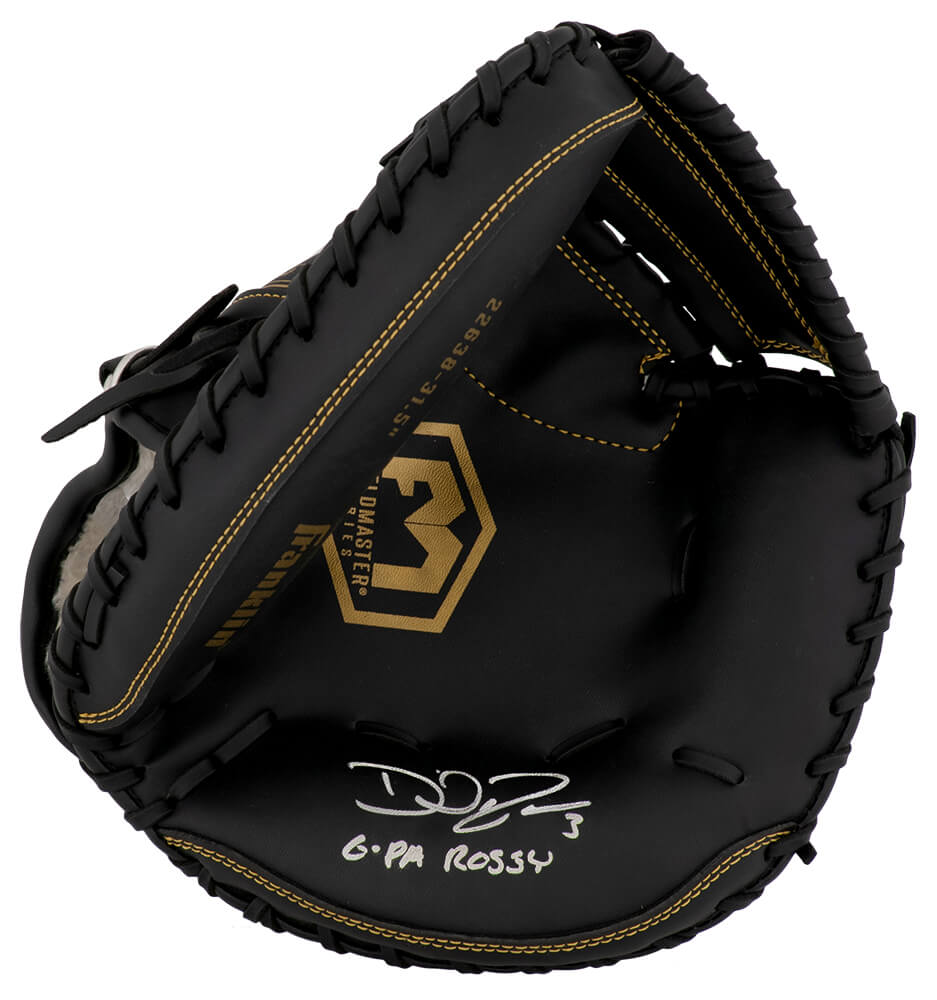 David Ross Signed Franklin Fieldmaster Black Baseball Fielders Glove w/G-Pa Rossy