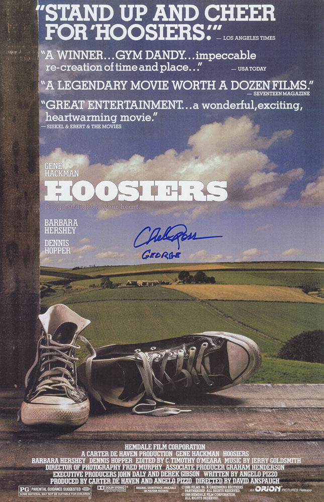 Chelcie Ross Signed Hoosiers 11x17 Movie Poster w/George