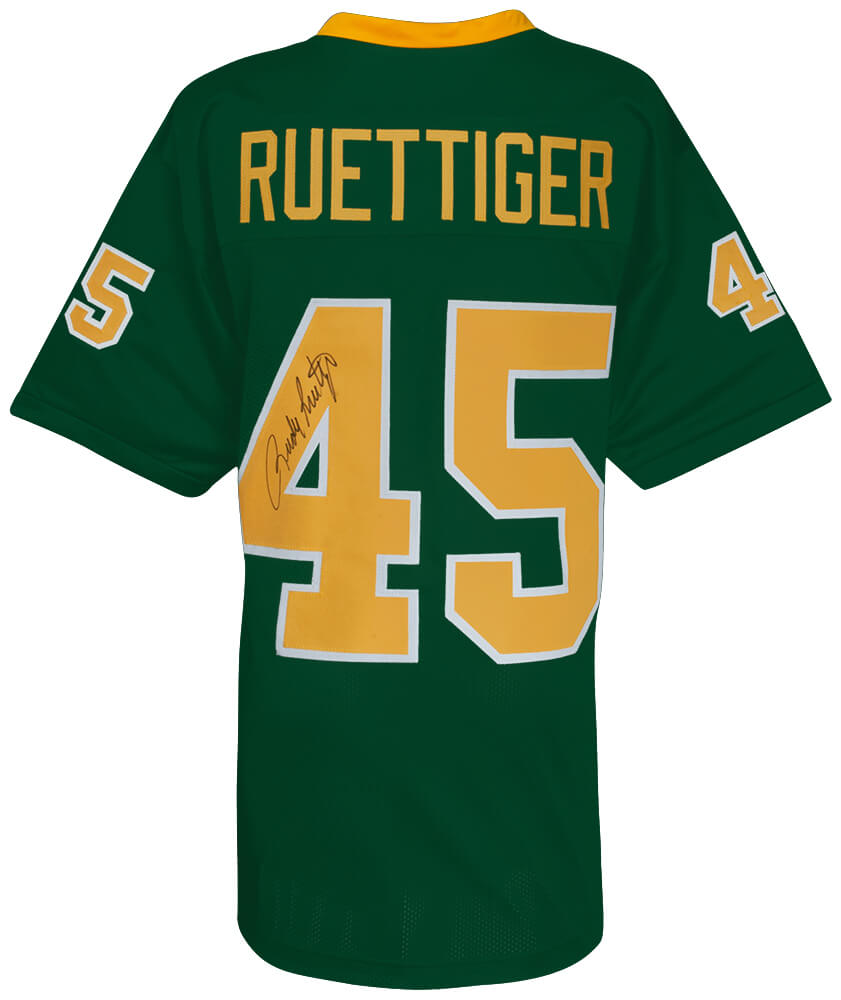 Rudy Ruettiger Signed Green Throwback Custom Football Jersey