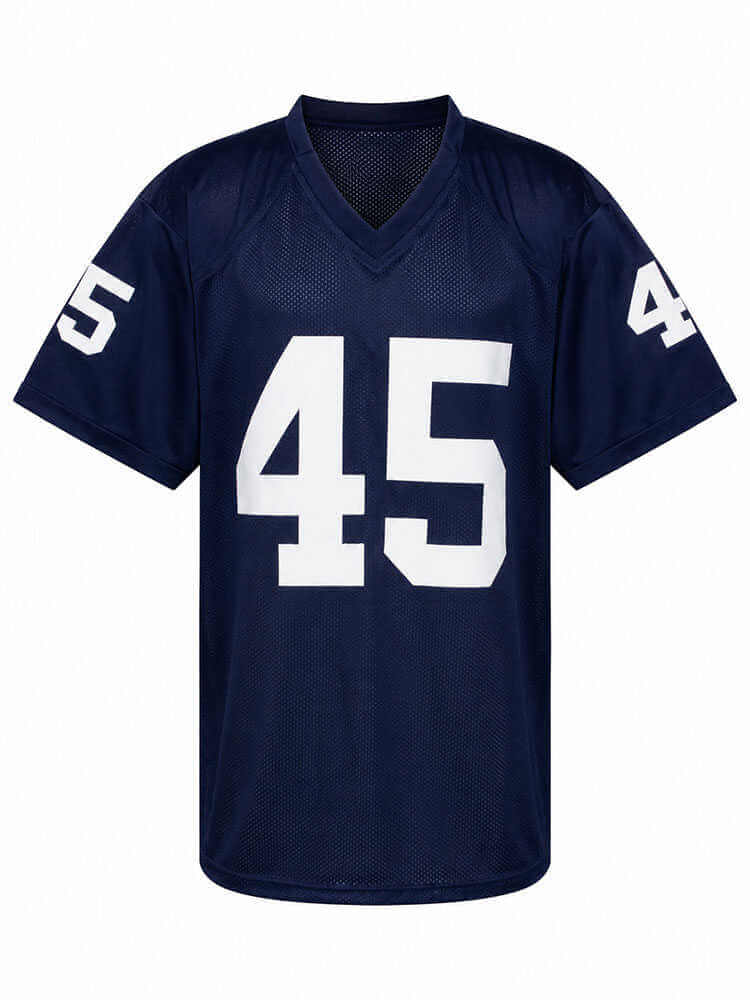 Rudy Ruettiger Signed Navy Throwback Custom College Football Jersey w/Never Quit