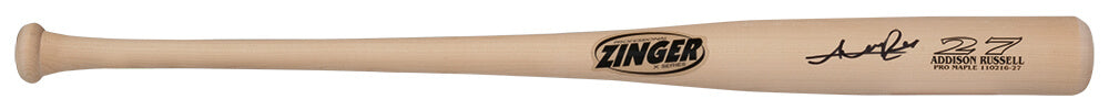 Addison Russell Signed Zinger X-Series Pro Maple Game Model Baseball Bat
