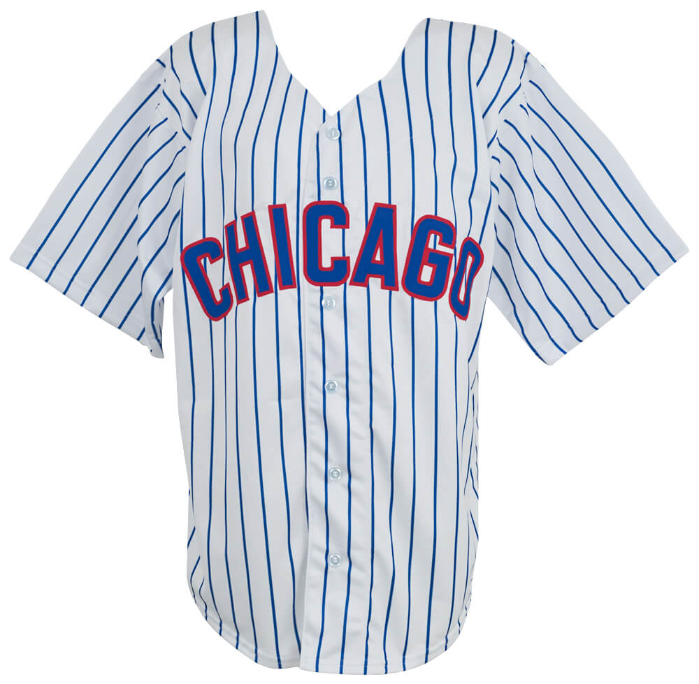 Addison Russell Signed White Pinstripe Custom Baseball Jersey