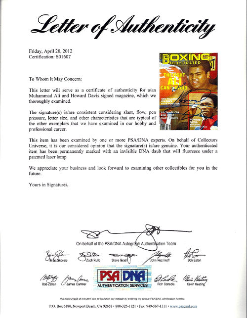 Muhammad Ali & Howard Davis Autographed Boxing Illustrated Magazine Cover PSA/DNA #S01607