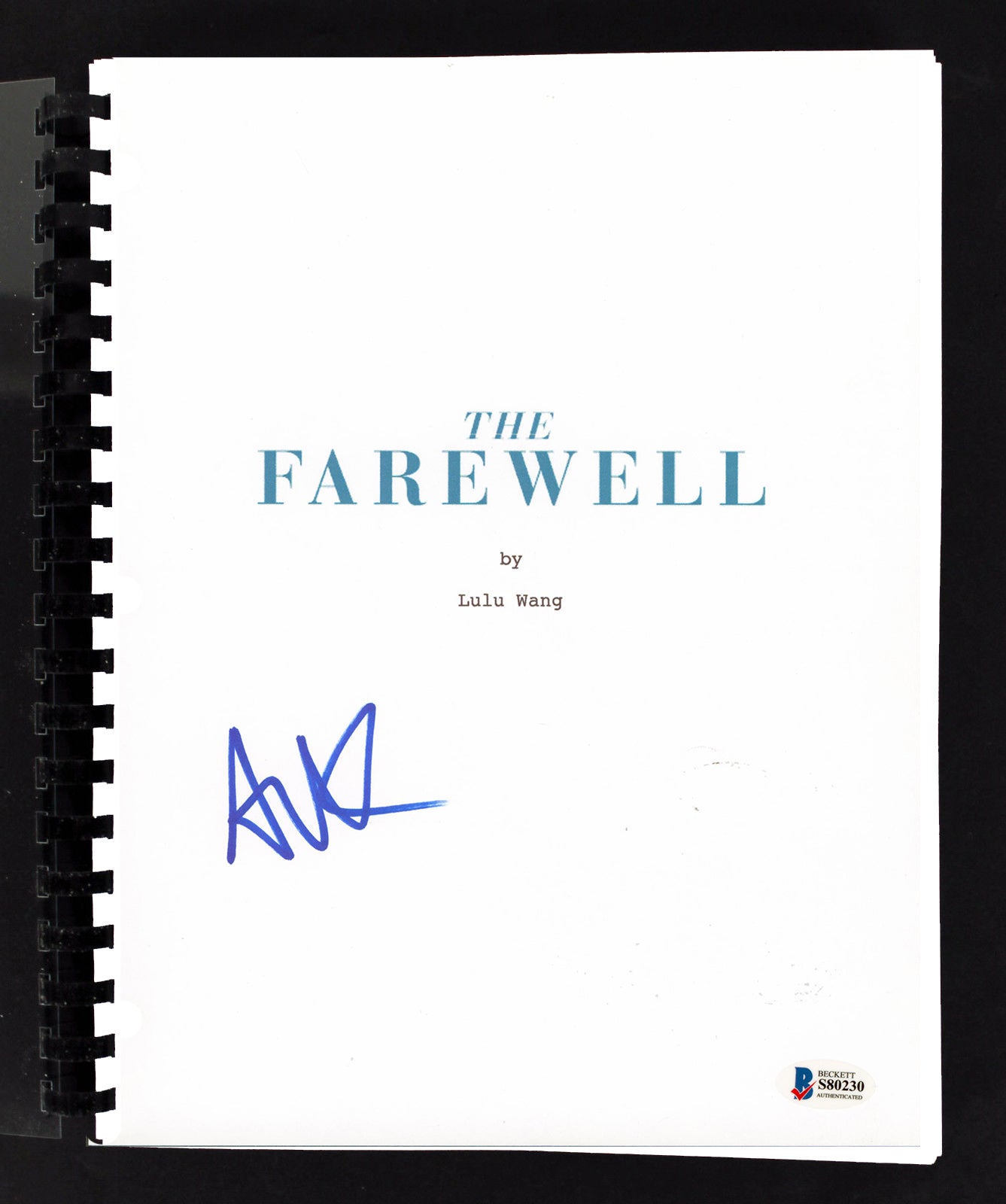 Awkwafina The Farewell Authentic Signed Movie Script Autographed BAS #S80230