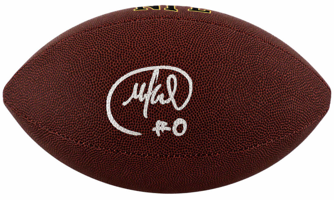 Mike Sainristil Signed Wilson Super Grip Full Size NFL Football