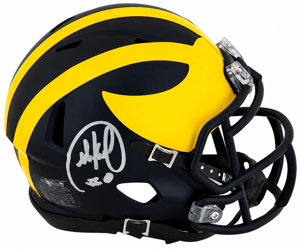 Mike Sainristil Signed Michigan Wolverines Riddell Speed Mini Helmet