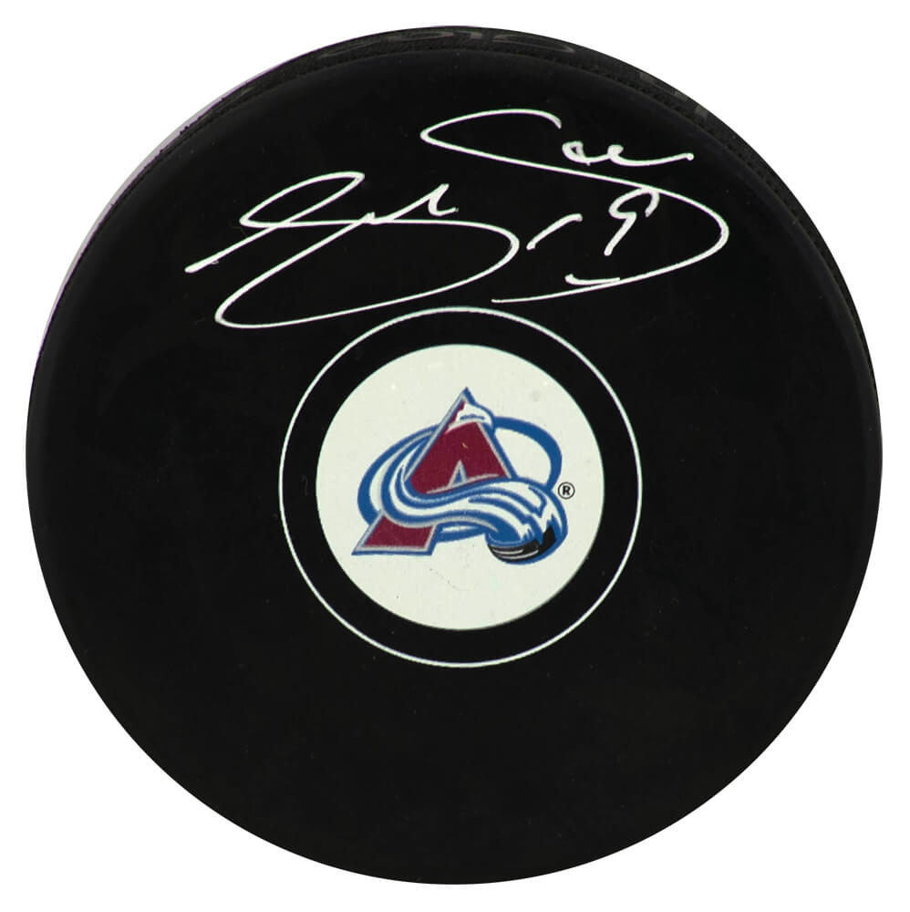 Joe Sakic Signed Colorado Avalanche Logo Hockey Puck