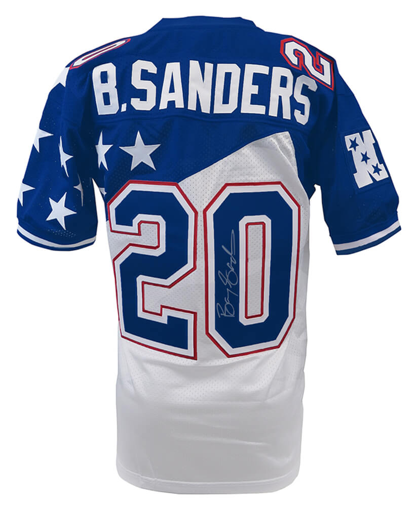 Barry Sanders Signed 1995 Pro Bowl White M&N Authentic Football Jersey