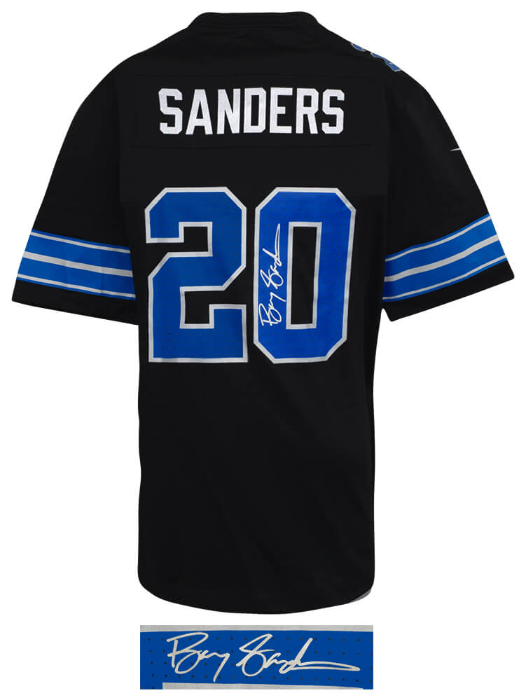 Barry Sanders Signed Detroit Lions Nike Black Alternate Football Jersey