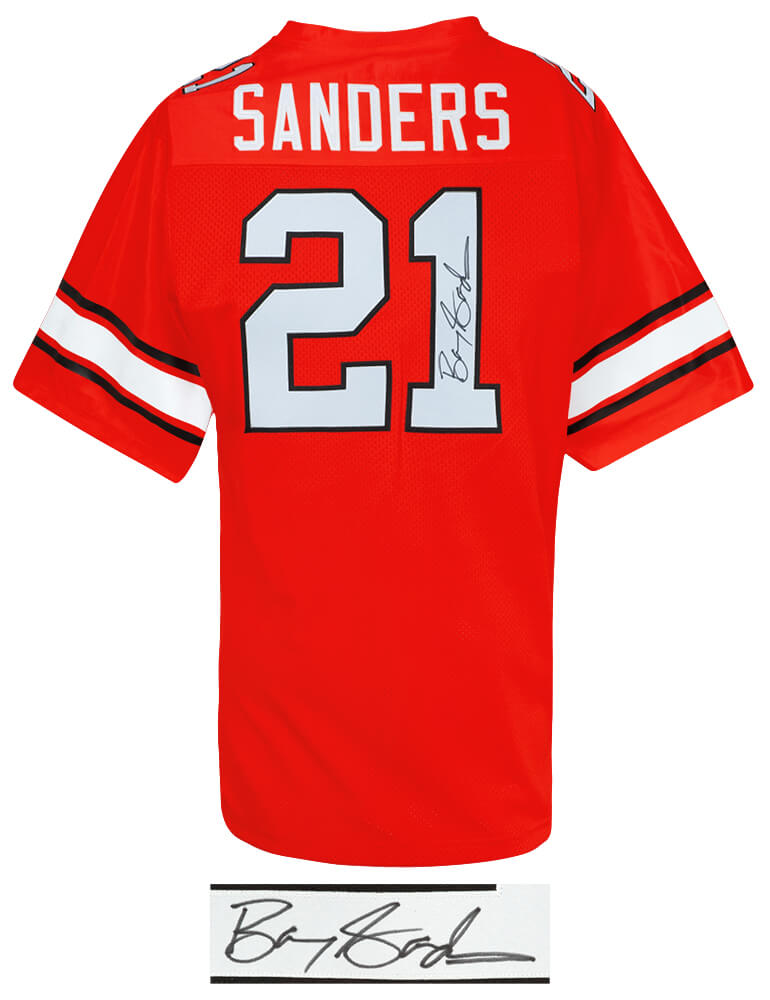 Barry Sanders Signed Oklahoma State Throwback Orange The Retro Brand Football Jersey w/Heisman'88