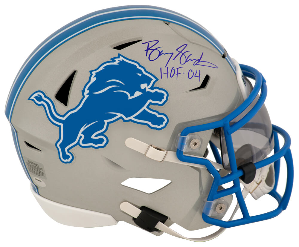 Barry Sanders Signed Detroit Lions Riddell Mid-Size SpeedFlex Helmet w/HOF'04