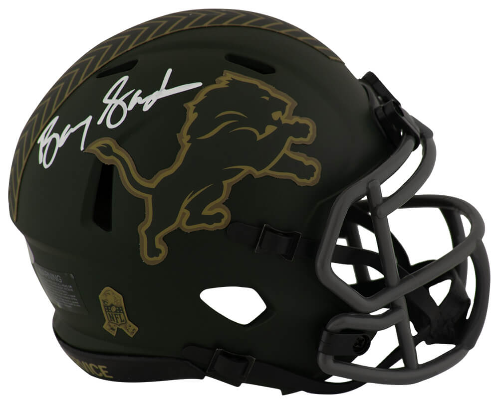Barry Sanders Signed Detroit Lions 2025 Salute Riddell Speed Mini Helmet
