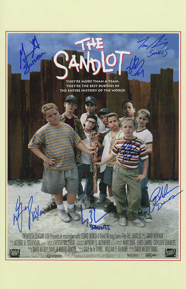 The Sandlot Cast Signed The Sandlot 11x17 Movie Poster (7 - Signatures - w/Character Names)