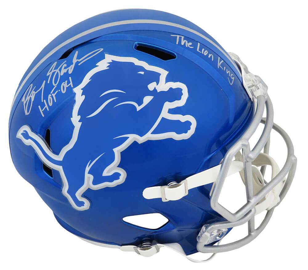 Barry Sanders Signed Detroit Lions FLASH Riddell Speed Full Size Replica Helmet w/HOF'04, The Lion King