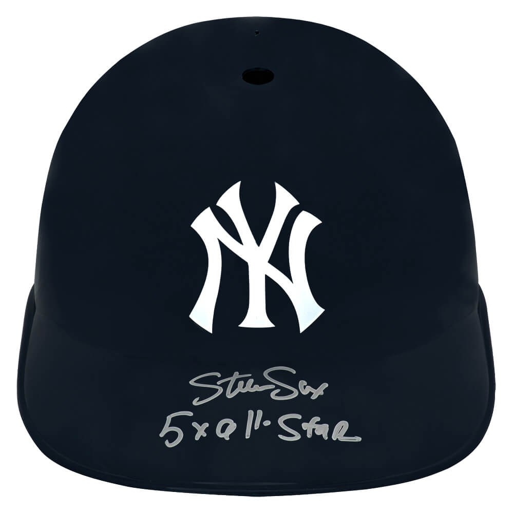 Steve Sax Signed New York Yankees Souvenir Replica Batting Helmet w/5x All Star