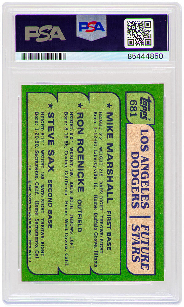 Steve Sax Signed Los Angeles Dodgers 1982 Topps Future Stars Rookie Baseball Card #681 - (PSA Encapsulated)