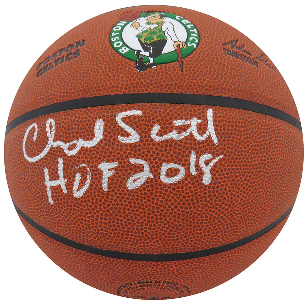Charlie Scott Signed Wilson Boston Celtics Logo NBA Basketball w/HOF 2018
