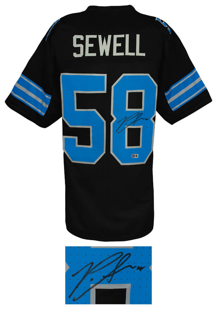 Penei Sewell Signed Black Alternate Custom Football Jersey - (Beckett)