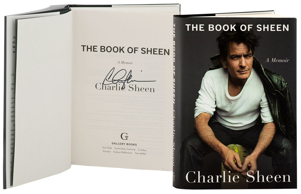 Charlie Sheen Signed The Book Of Sheen: A Memoir Hardcover Book