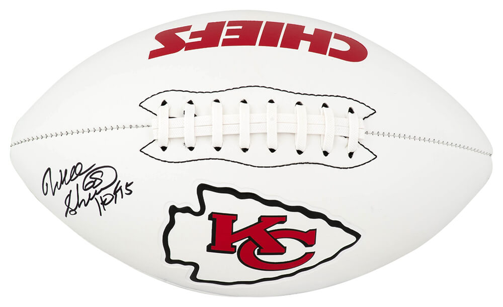 Will Shields Signed Kansas City Chiefs Franklin White Logo Football w/HOF'15