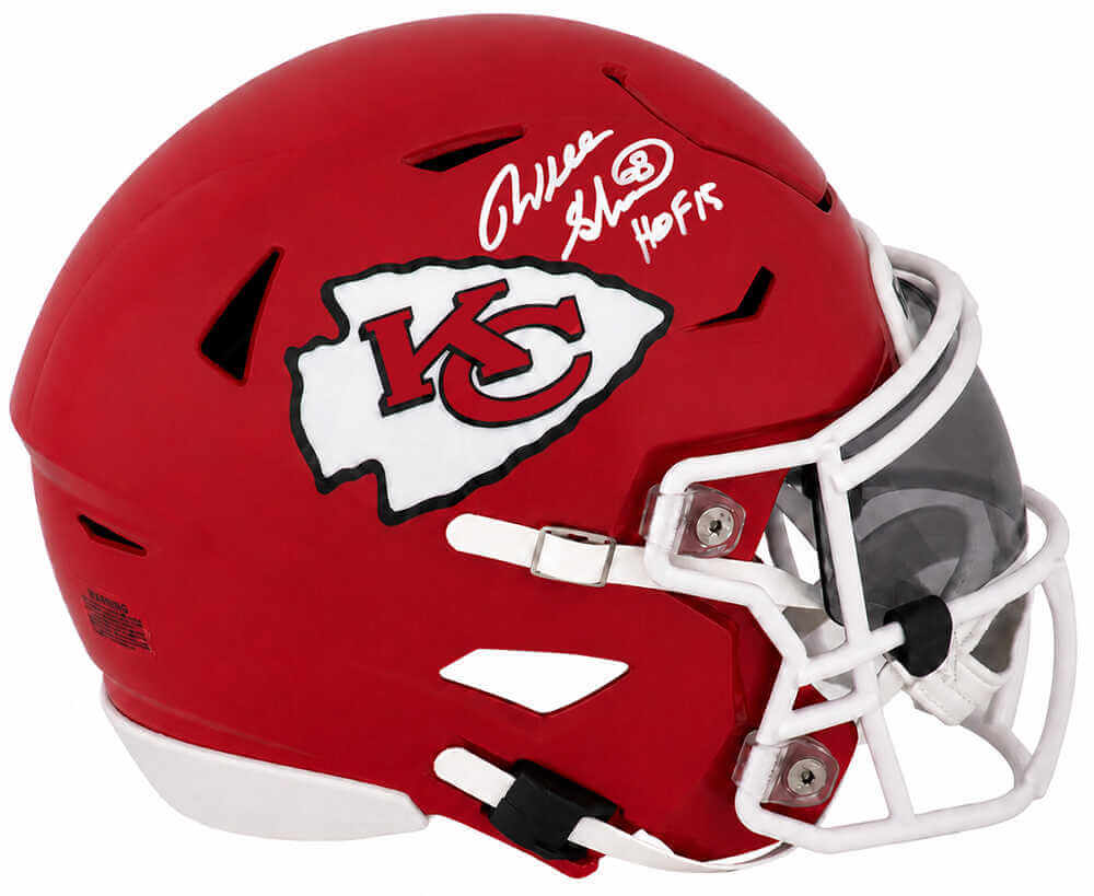 Will Shields Signed Kansas City Chiefs Riddell Mid-Size (MIDI) SpeedFlex Helmet w/HOF'15
