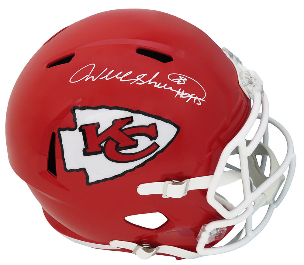 Will Shields Signed Kansas City Chiefs Riddell Full Size Speed Replica Helmet w/HOF'15