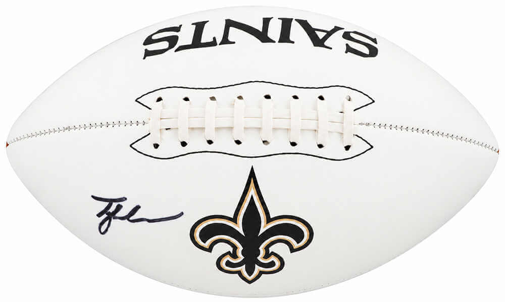 Tyler Shough Signed New Orleans Saints Logo Franklin White Panel Football - (Fanatics)
