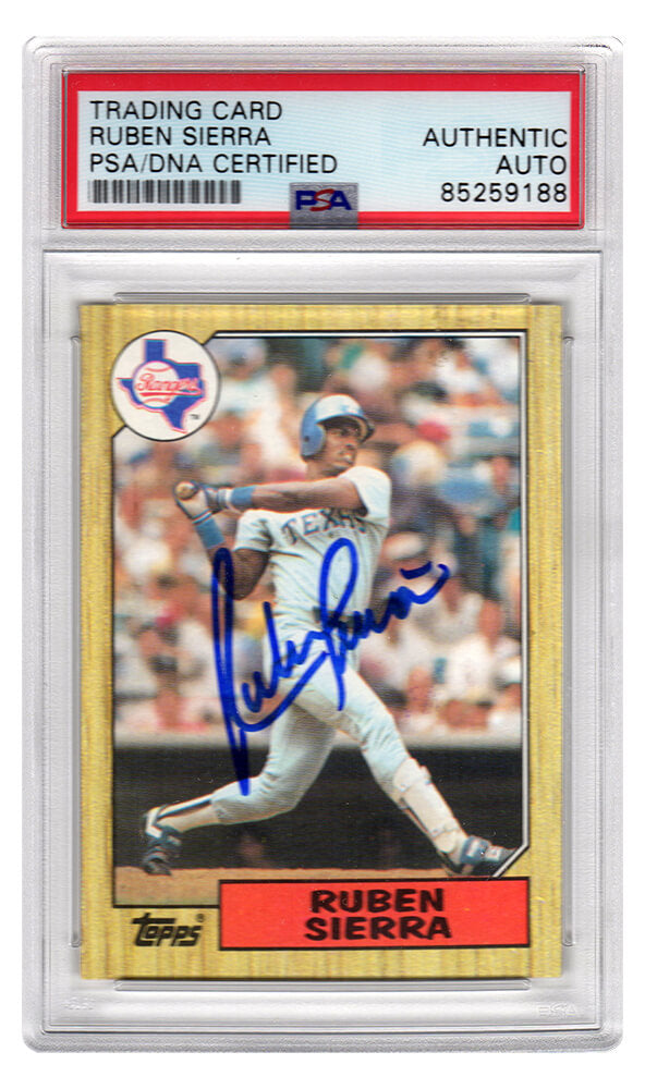 Ruben Sierra Signed Texas Rangers 1987 Topps Rookie Baseball Trading Card #261 - (PSA Encapsulated)