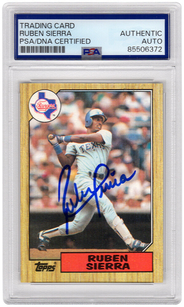 Ruben Sierra Signed Rangers 1987 Topps Rookie Baseball Trading Card #261 - (PSA Encapsulated)