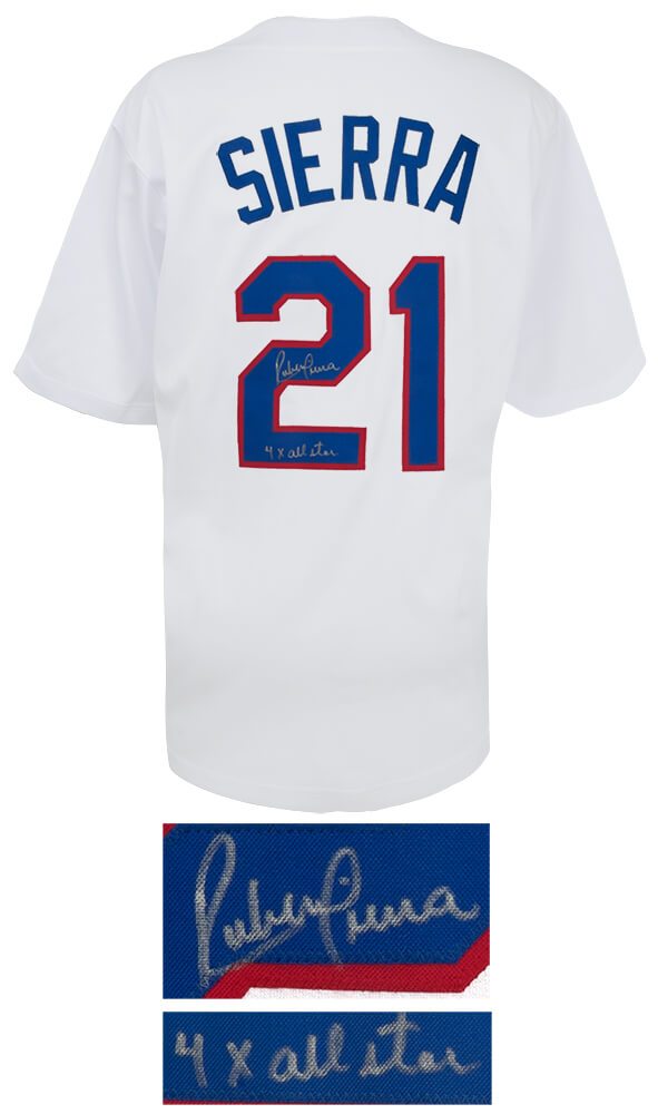 Ruben Sierra Signed White Custom Baseball Jersey w/4x All Star