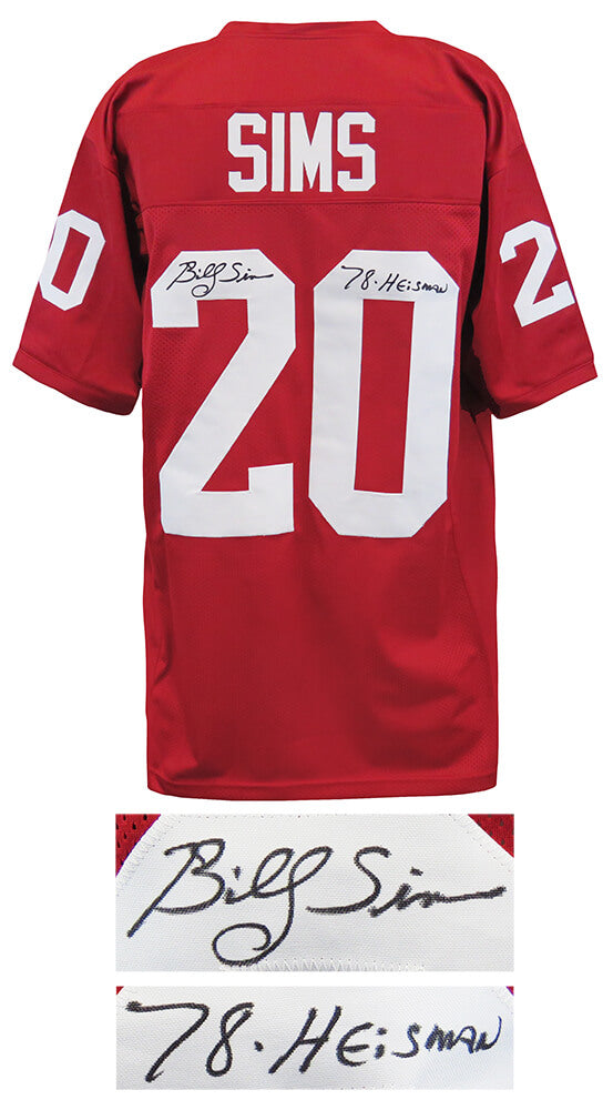 Billy Sims Signed Maroon T/B Custom Football Jersey w/78 Heisman