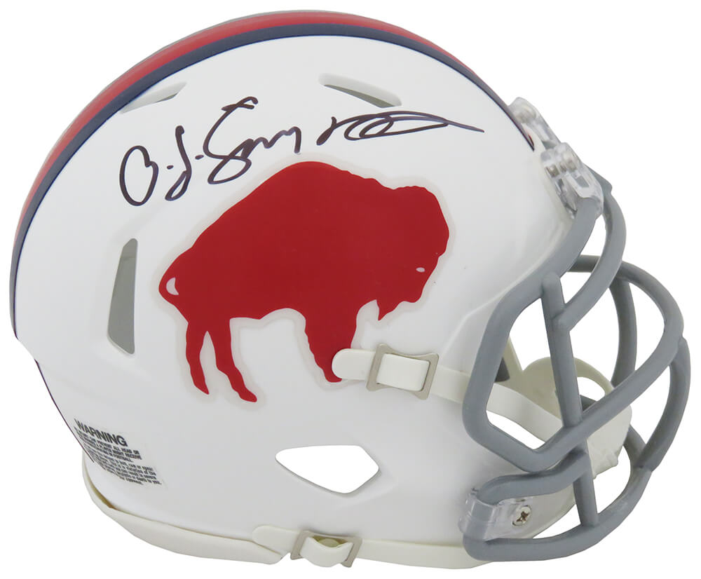 O.J. Simpson Signed Buffalo Bills Throwback White Riddell Speed Mini Helmet