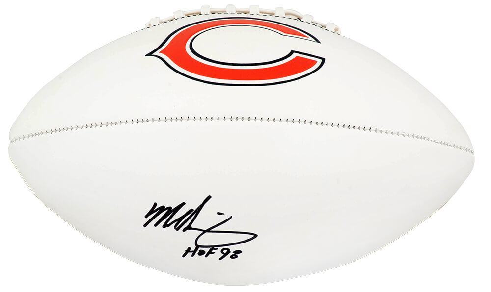 Mike Singletary Signed Chicago Bears Franklin White Logo Football w/HOF'98
