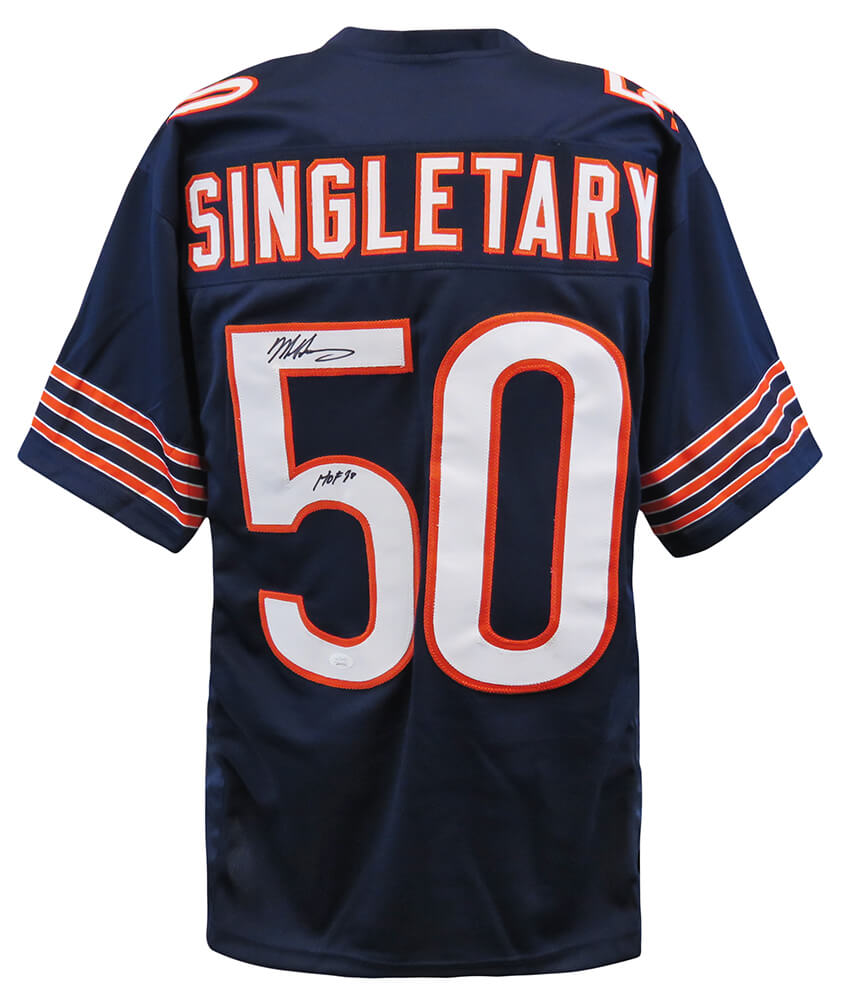 Mike Singletary Signed Navy Custom Football Jersey w/HOF'98 (JSA COA)