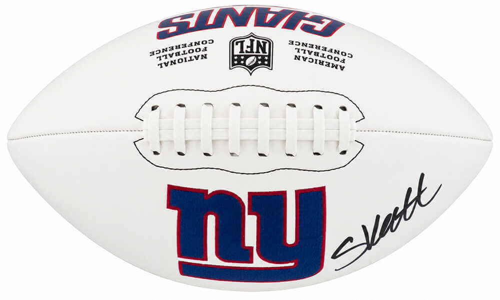 Cam Skattebo Signed New York Giants Logo Wilson White Panel Football - (Fanatics)