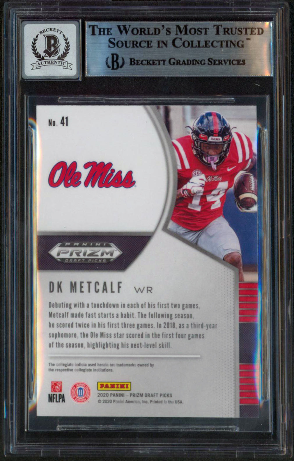 Seahawks DK Metcalf Signed 2020 Panini Prizm Draft Picks 41 RC Auto 10! BAS Slab