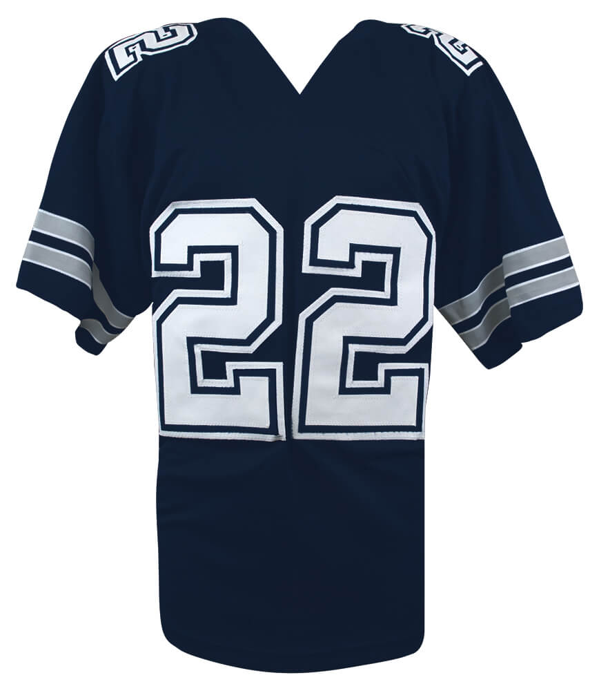 Emmitt Smith Signed Navy Custom Football Jersey
