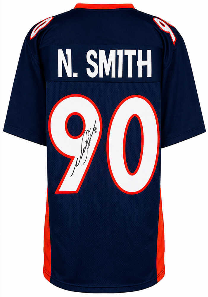 Neil Smith Signed Navy Custom Football Jersey