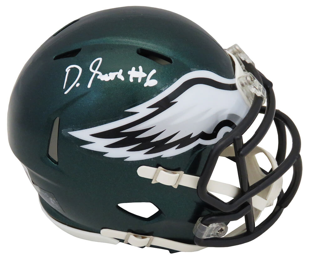 Devonta Smith Signed Philadelphia Eagles Riddell Speed Mini Helmet (Beckett)